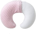 Queness Baby minky pillow cover being used for infant sitting support