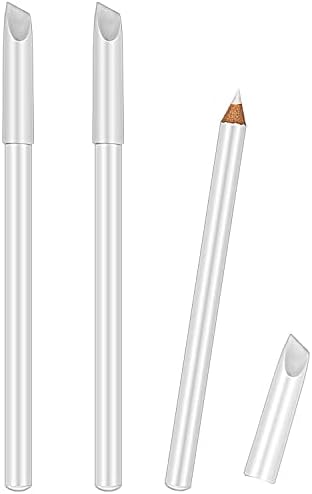Blulu 2-in-1 French manicure white pencils with integrated cuticle pusher caps.