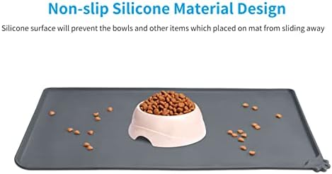 Audwud Silicone Waterproof Pet Feeding Mat raised edges