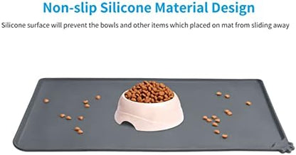Audwud Silicone Waterproof Pet Feeding Mat raised edges