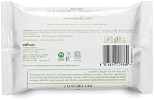 Organyc 20 count intimate wipes showing organic cotton certification and paraben free label.