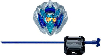 Beyblade X launcher and top assembly close up
