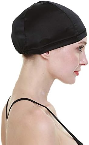 Rear view featuring elastic band on FocusCare wig cap