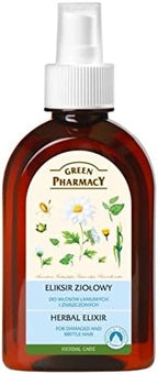 Green Pharmacy hair treatment spray bottle ingredients and label view