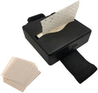 UZPDWK disposable hair curling papers front view showcasing the black wristband dispenser box filled with perming sheets