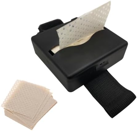 UZPDWK disposable hair curling papers front view showcasing the black wristband dispenser box filled with perming sheets