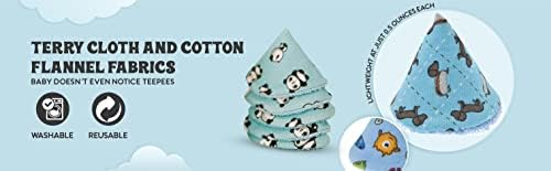 Set of five reusable cotton teepees for nursery care