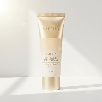 Texture shot of the authentic beige lift color float cream showing its smooth and lightweight consistency.