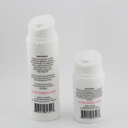 Low sudsing pH balanced shampoo alternative for hairless cat breeds.