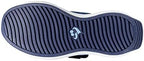 Top down view of black extra wide comfort shoes highlighting the wide opening for easy foot entry.