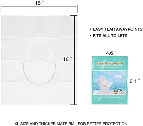 Compact travel size hygiene paper packs held in hand to show portability.