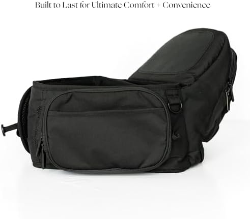 USA imported safety certified infant waist stool with side bottle holder pocket.
