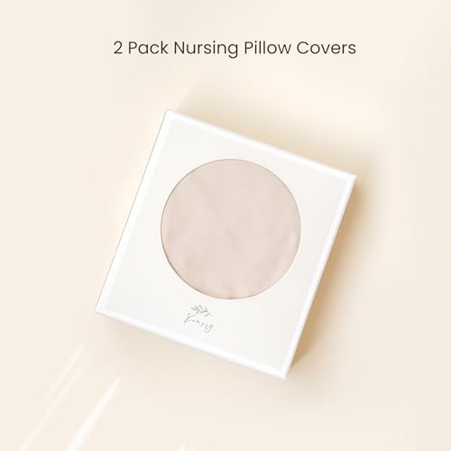 Side by side view of two different nursing pillow cover designs