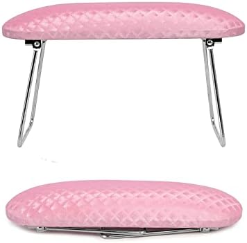 Krofaue pink microfiber leather nail arm rest front view