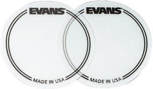 Close up view of the flexible non slip black nylon texture on the Evans bass drum protector.