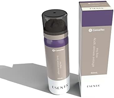 Close up of ESENTA adhesive remover spray nozzle and product labeling