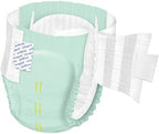 FitRight imported incontinence briefs showing the flexible stretch side panels and anti-leak guards.