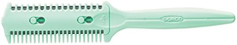 Close up of Elysee Star dual-sided hair trimmer with green handle