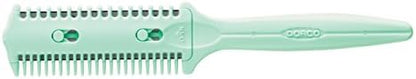 Close up of Elysee Star dual-sided hair trimmer with green handle