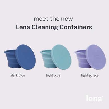 Authentic USA imported Lena menstrual cup sanitizer container packaging view