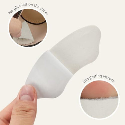 Pack of 12 individual heel liners showing the slim profile and ergonomic shape.
