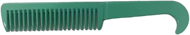 TuffRider aluminum comb with handle in green color for horse grooming
