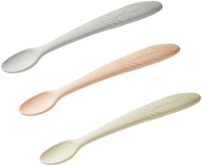 Close up of the flexible soft tip on the PandaEar infant training spoon.