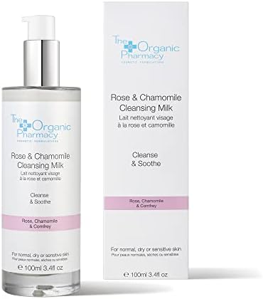 The Organic Pharmacy Rose Chamomile Cleansing Milk bottle label details
