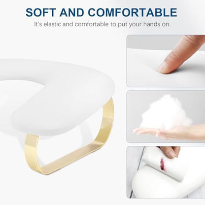 Professional nail salon setup using Fblxe U-shaped arm rest