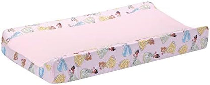 The premium Disney Princess nursery bedding accessory stretched over a standard contoured pad.