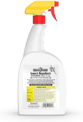 Summit Green Armor spray bottle showing usage instructions for clothing and gear