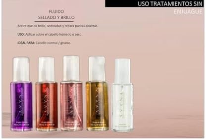Avyna Fluido Platino 100 ml bottle packaging details highlighting vegetable keratin hair repair benefits