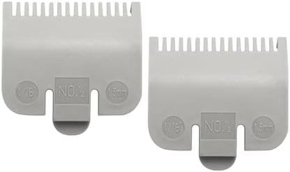 Premium replacement number half guide attachment fitting on a standard clipper blade head