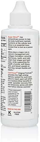 Close up of Super Silica liquid concentrate label for hair skin and nail health