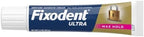 Fixodent strongest hold cream applied as thin strip on clean dry denture surface