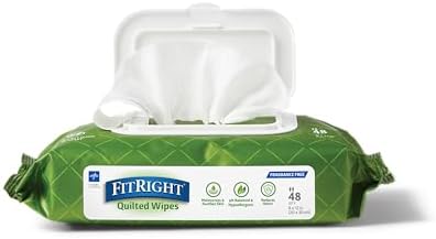 Medline FitRight cleansing wipes flip top packaging detail