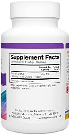 Wellness Resources DHA Kids nutritional supplement label
