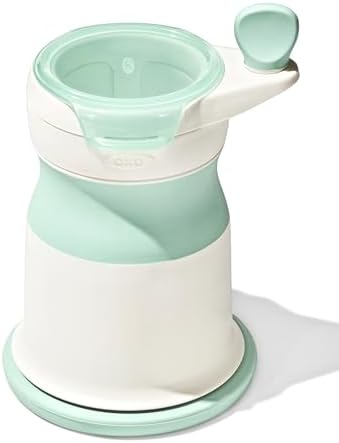 OXO Tot manual hand crank baby food processor top view with wide mouth opening