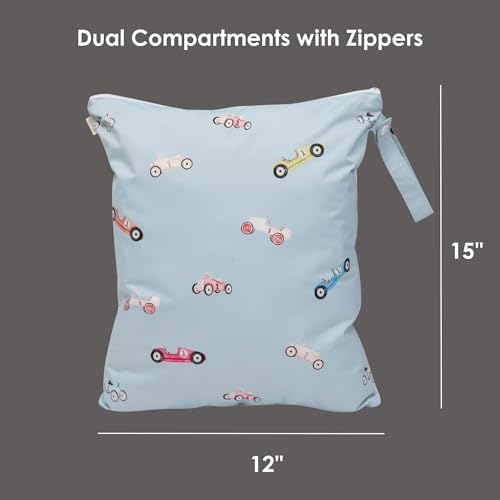 Ali+Oli retro cars print waterproof bag folded