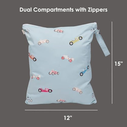 Ali+Oli retro cars print waterproof bag folded