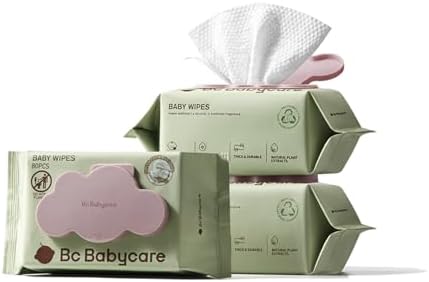Bc Babycare Cloud Moist Baby Wipes, Thick & XL, 99% Water, Ultra-Hydrating, Unscented, Hypoallergenic for Sensitive Skin, Biodegradable, 3 Flip-Top, 240 Count - Image 2