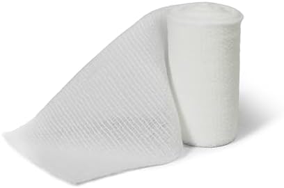 First aid kit layout showcasing Med Pride stretch gauze rolls cut to custom size with scissors