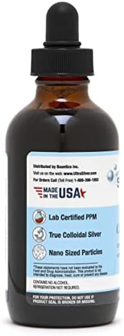 Ultra Silver Colloidal Silver four ounce liquid supplement with dropper clarity view