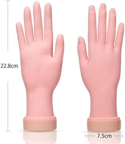 Close up of Aoraem flexible mannequin hand fingers for nail art