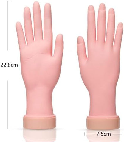 Close up of Aoraem flexible mannequin hand fingers for nail art