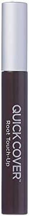 Red by Kiss temporary gray hair concealer dark brown shade applied to roots demonstrating coverage.