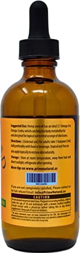 Label detail of USDA certified cold pressed hemp seed oil