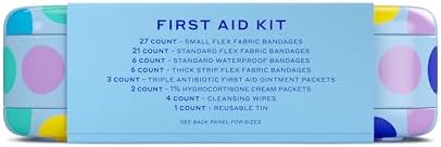 Durable Welly reusable tin container for home and travel first aid.