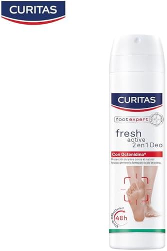 Curitas 2 in 1 foot deodorant spray with Octenidine antibacterial formula