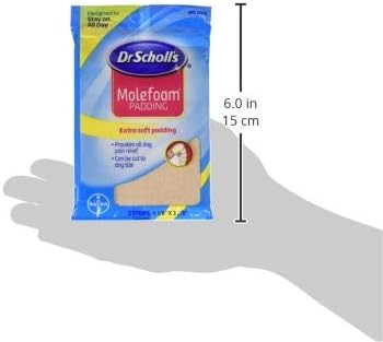 Imported USA Dr. Scholl's Molefoam CS6 thick cushioning strips.